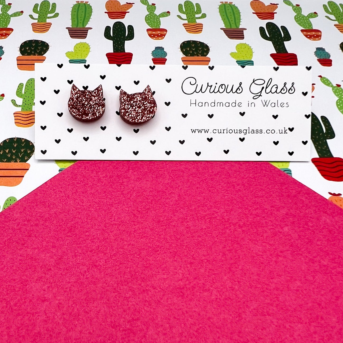 Cat Stud Acrylic Earrings