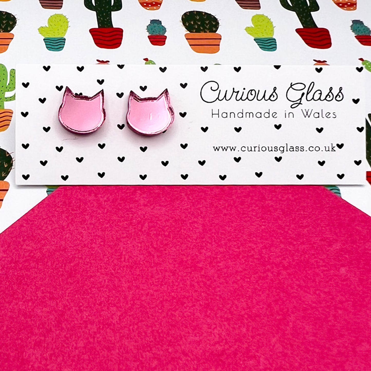 Cat Stud Acrylic Earrings