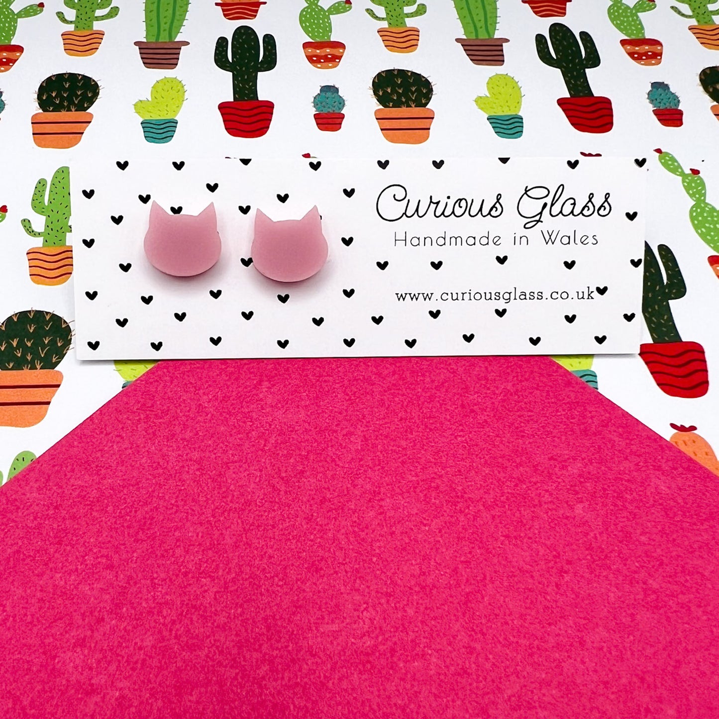 Cat Stud Acrylic Earrings