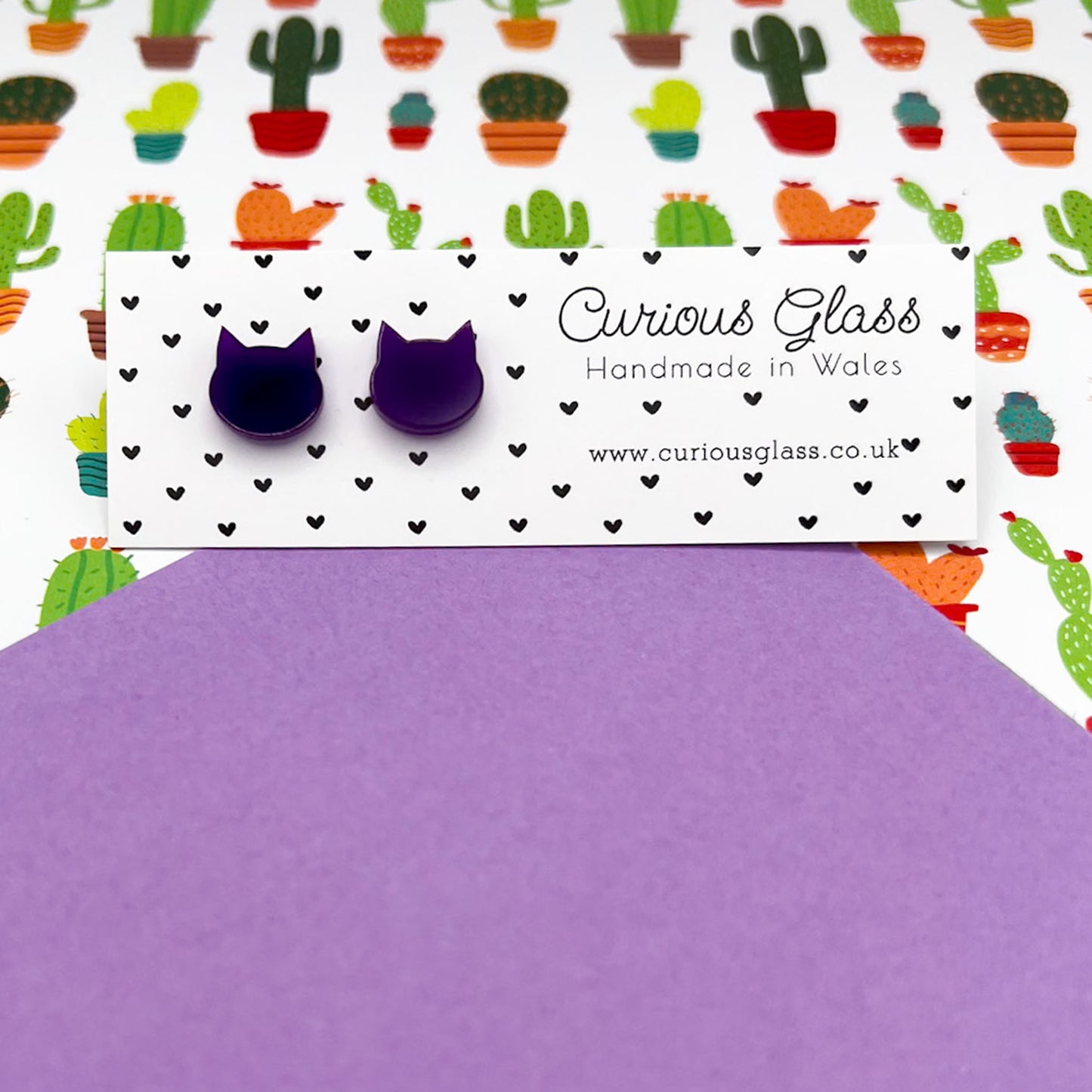 Cat Stud Acrylic Earrings