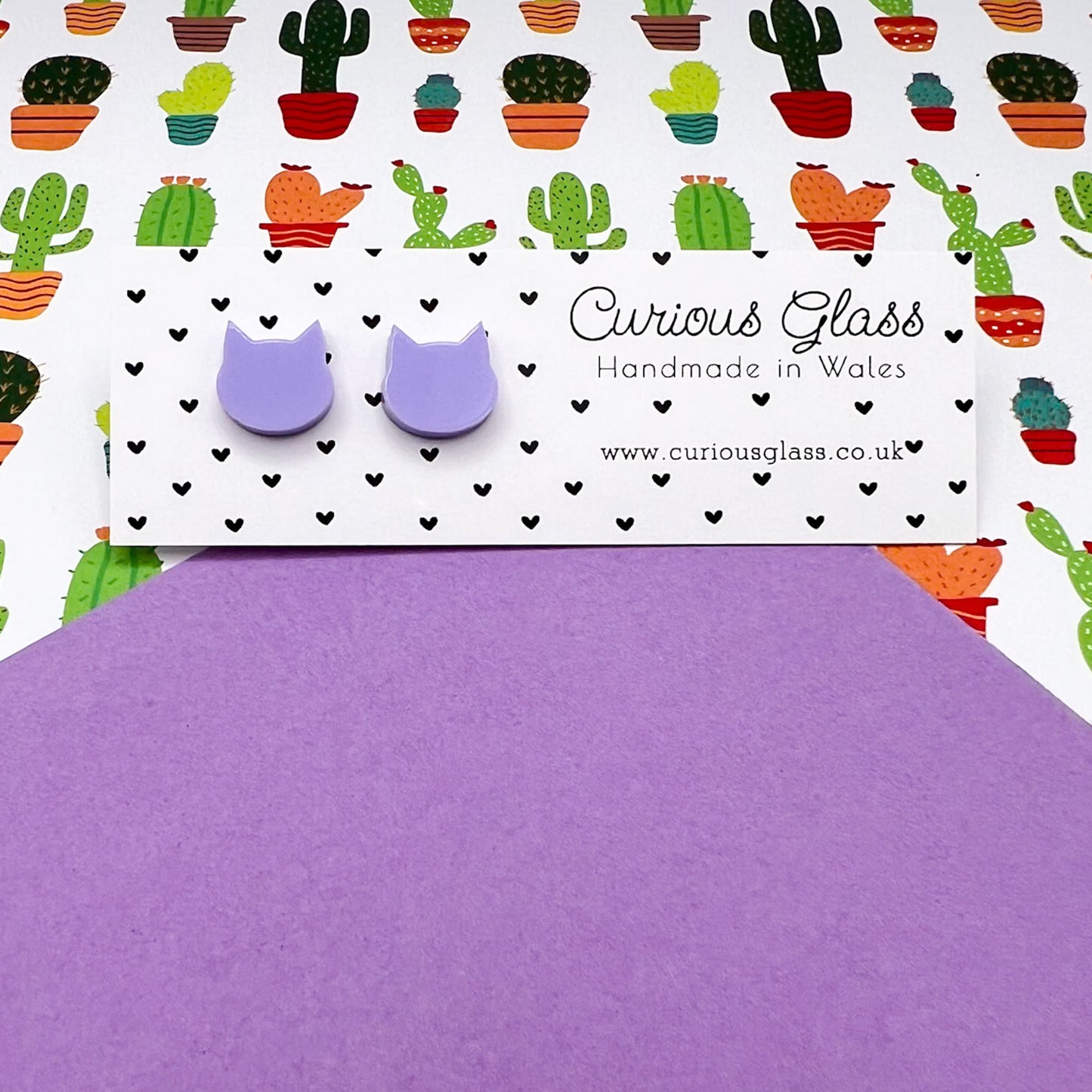 Cat Stud Acrylic Earrings