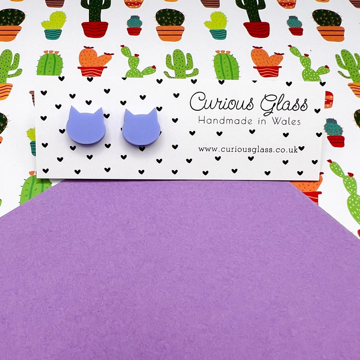 Cat Stud Acrylic Earrings