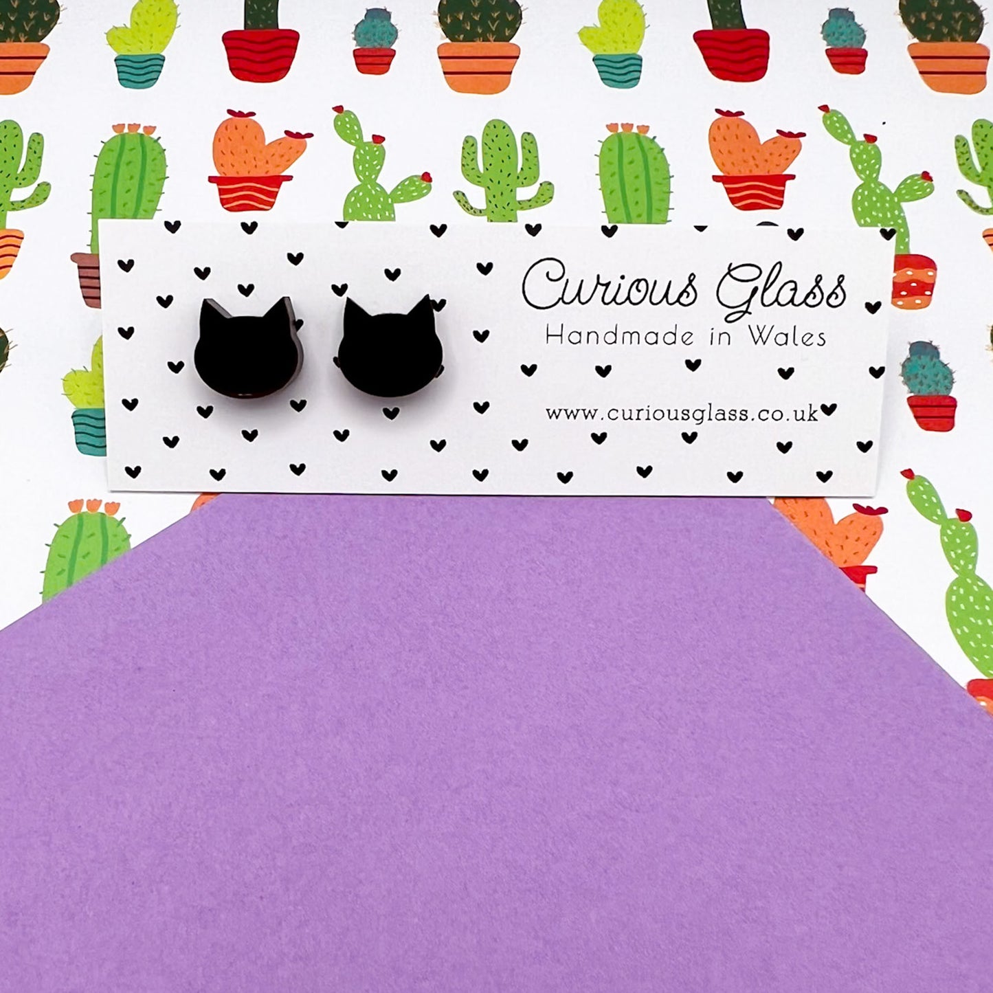 Cat Stud Acrylic Earrings