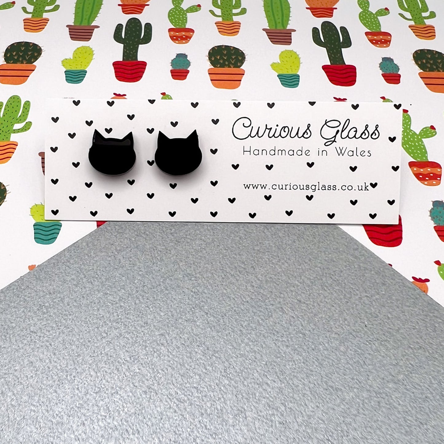 Cat Stud Acrylic Earrings