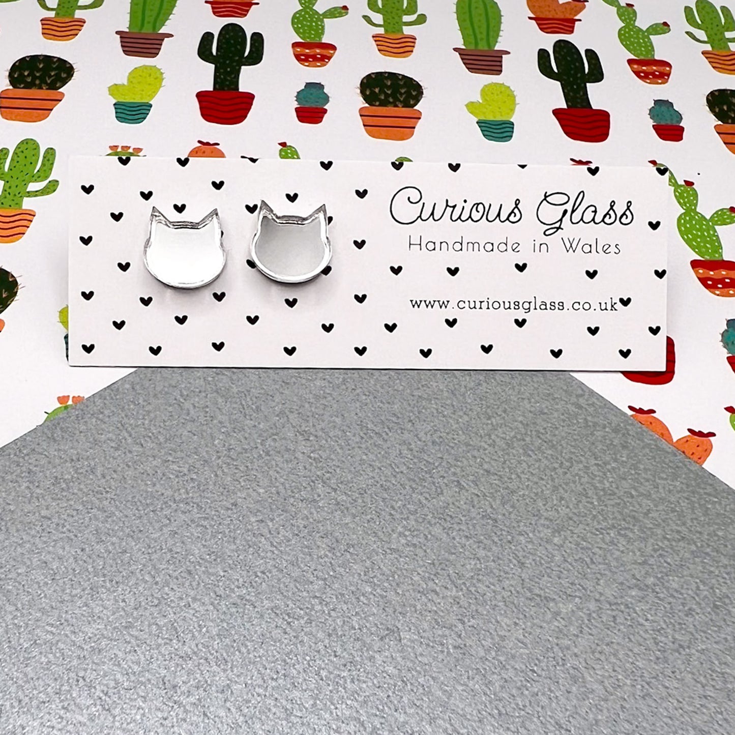 Cat Stud Acrylic Earrings