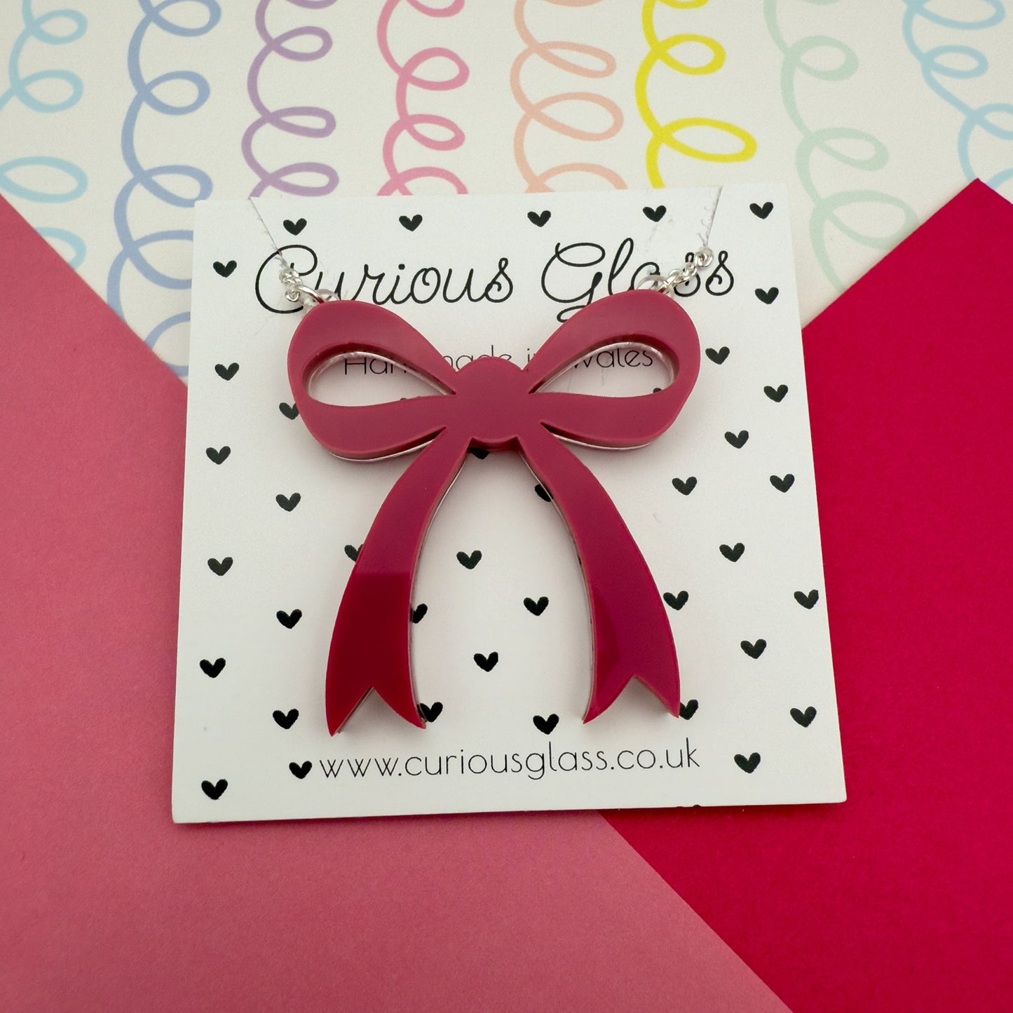 Bow Acrylic Necklace (Larger)