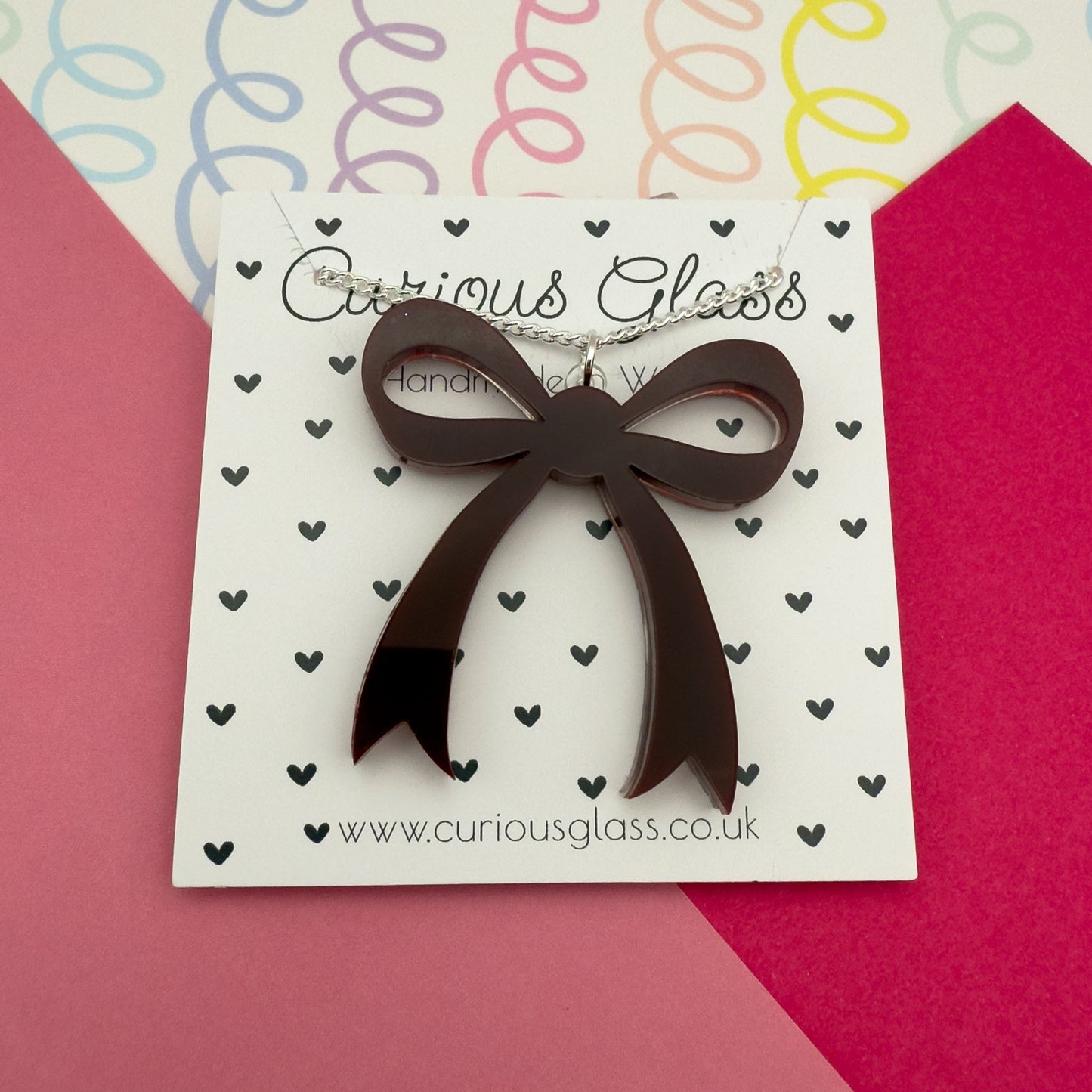 Bow Acrylic Necklace (Larger)