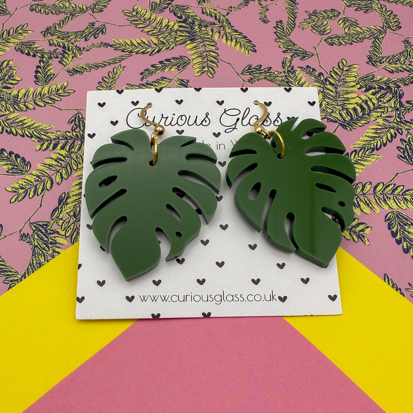 Monstera Acrylic Earrings