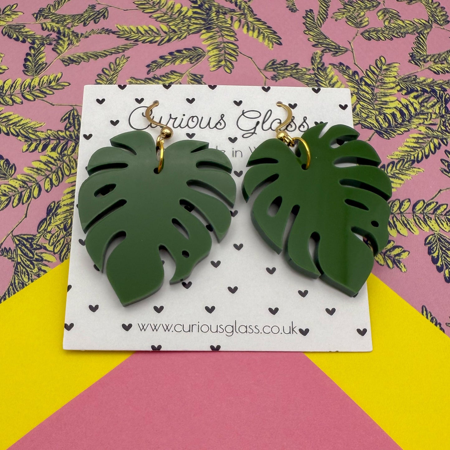Monstera Acrylic Earrings