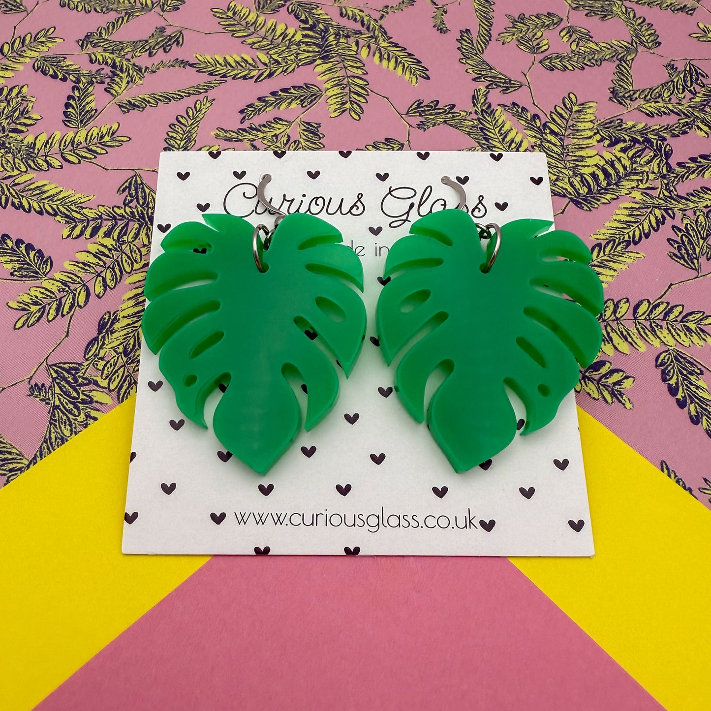 Monstera Acrylic Earrings