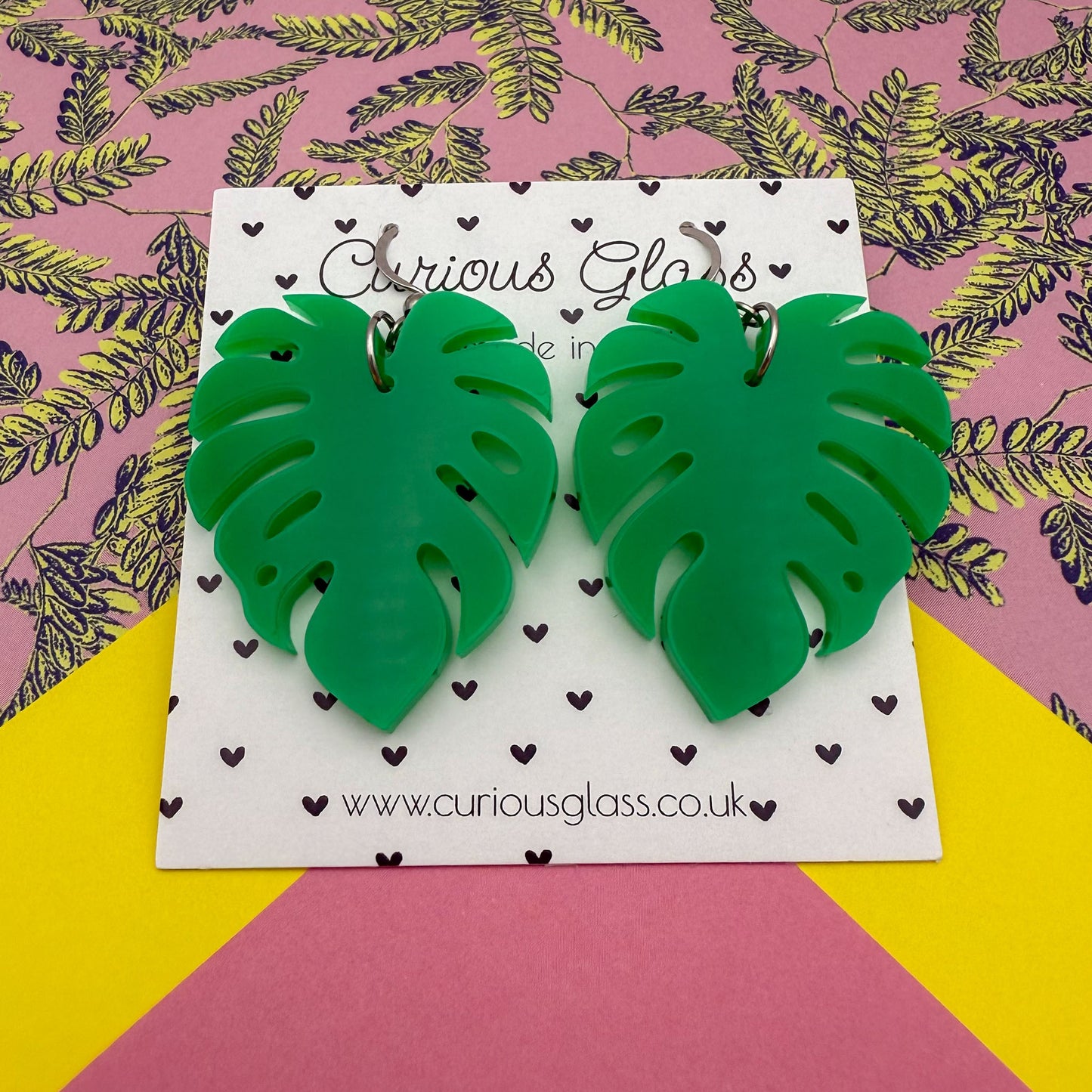 Monstera Acrylic Earrings