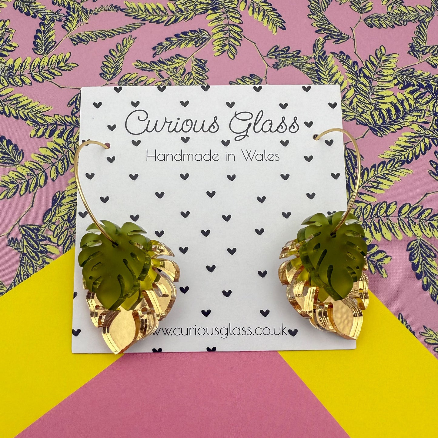 Monstera Acrylic Earrings