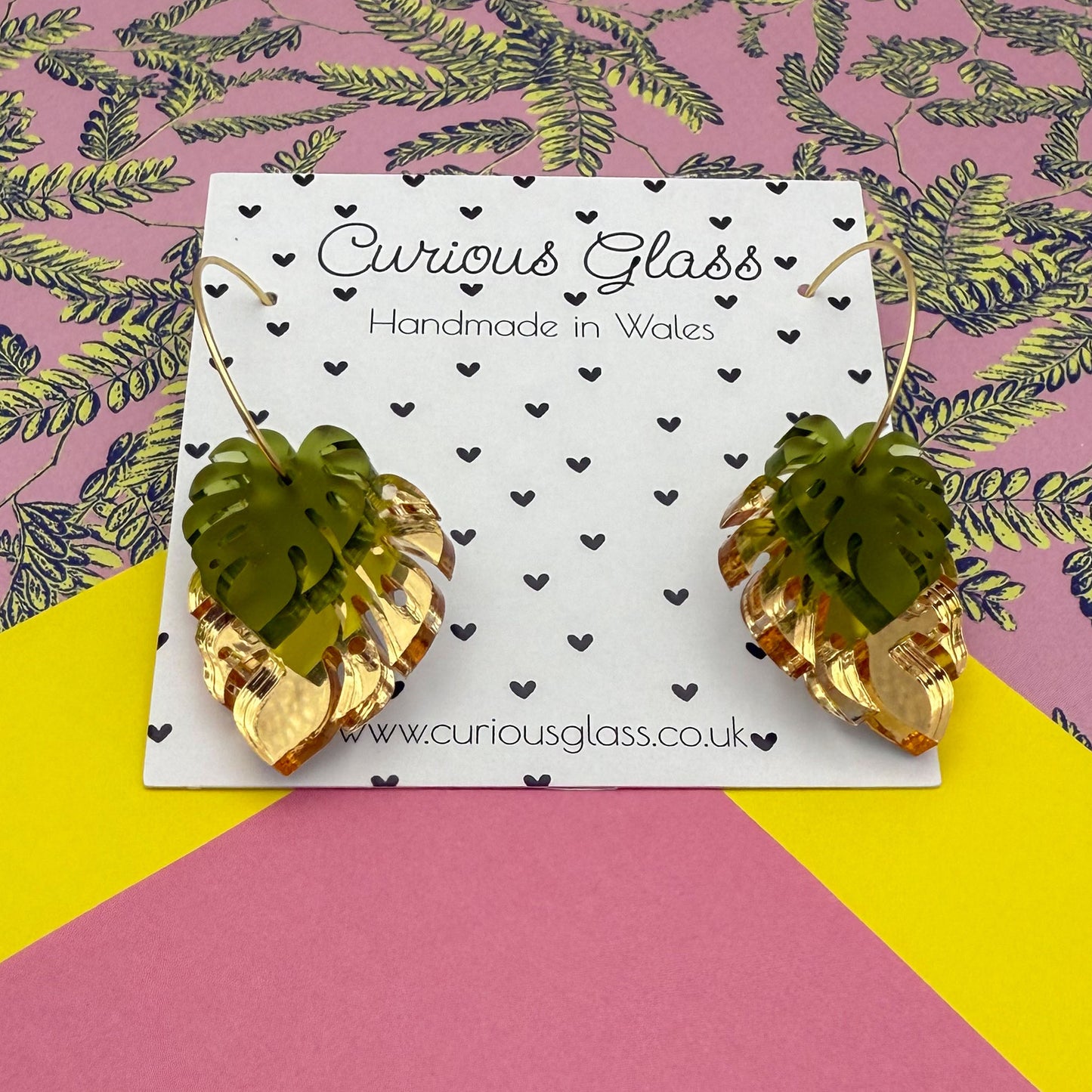Monstera Acrylic Earrings