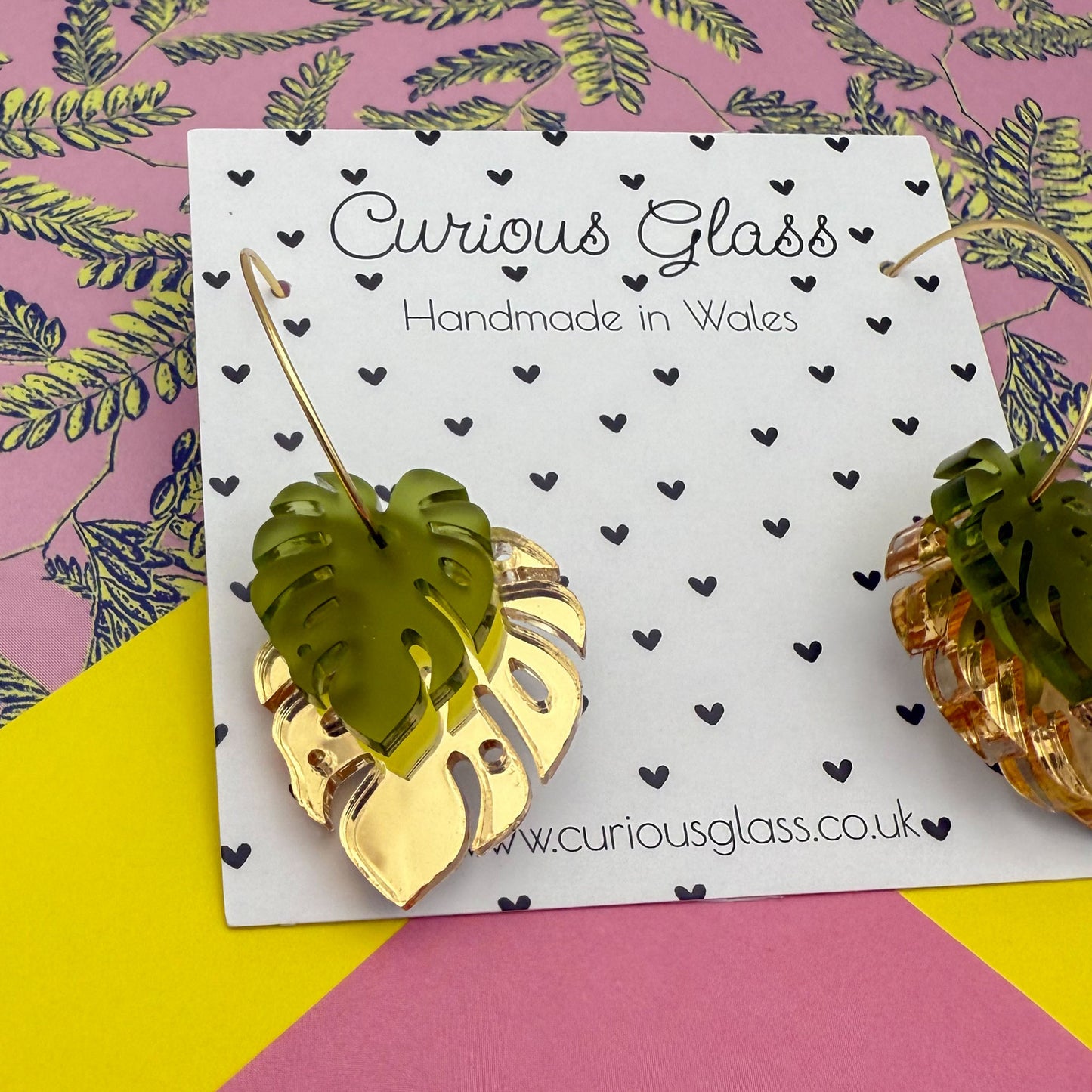 Monstera Acrylic Earrings