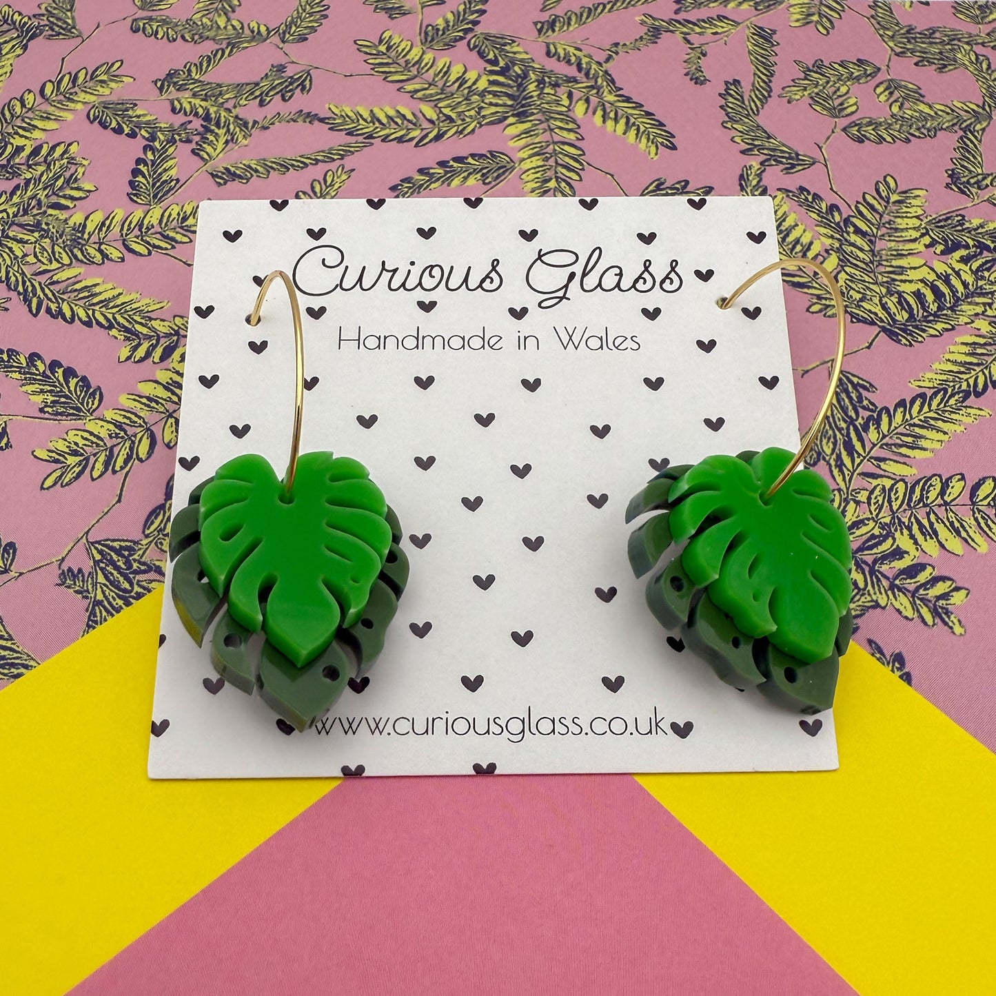 Monstera Acrylic Earrings