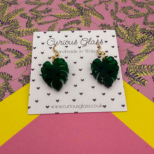 Monstera Acrylic Earrings