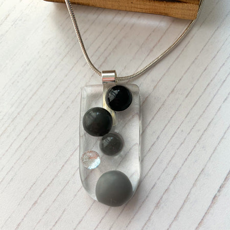 Dark Monochrome Bubble Glass Necklace