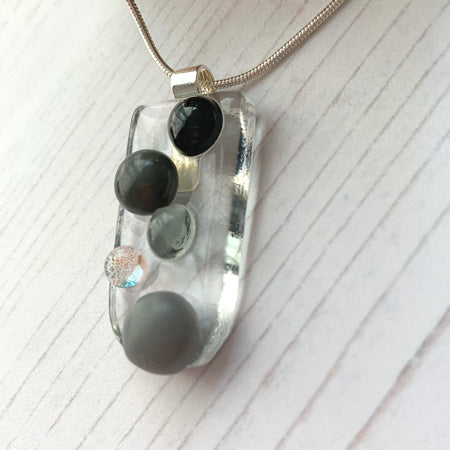 Dark Monochrome Bubble Glass Necklace
