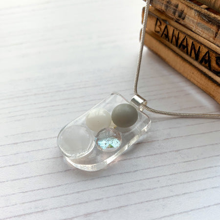 Light Monochrome Bubble Glass Necklace