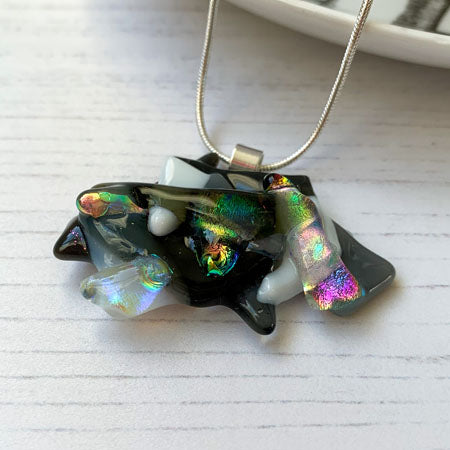 Monochrome Rainbow Glass Necklace