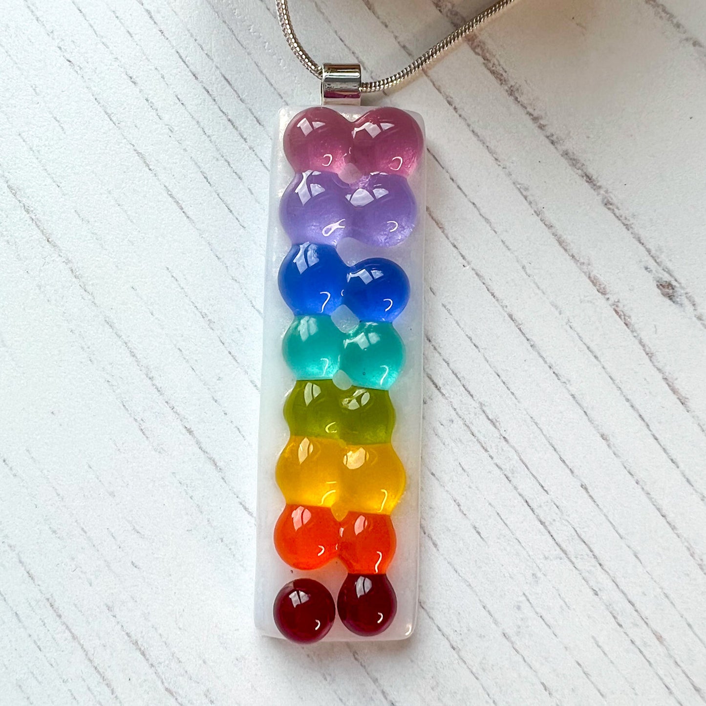 Rainbow Bubble Glass Necklace