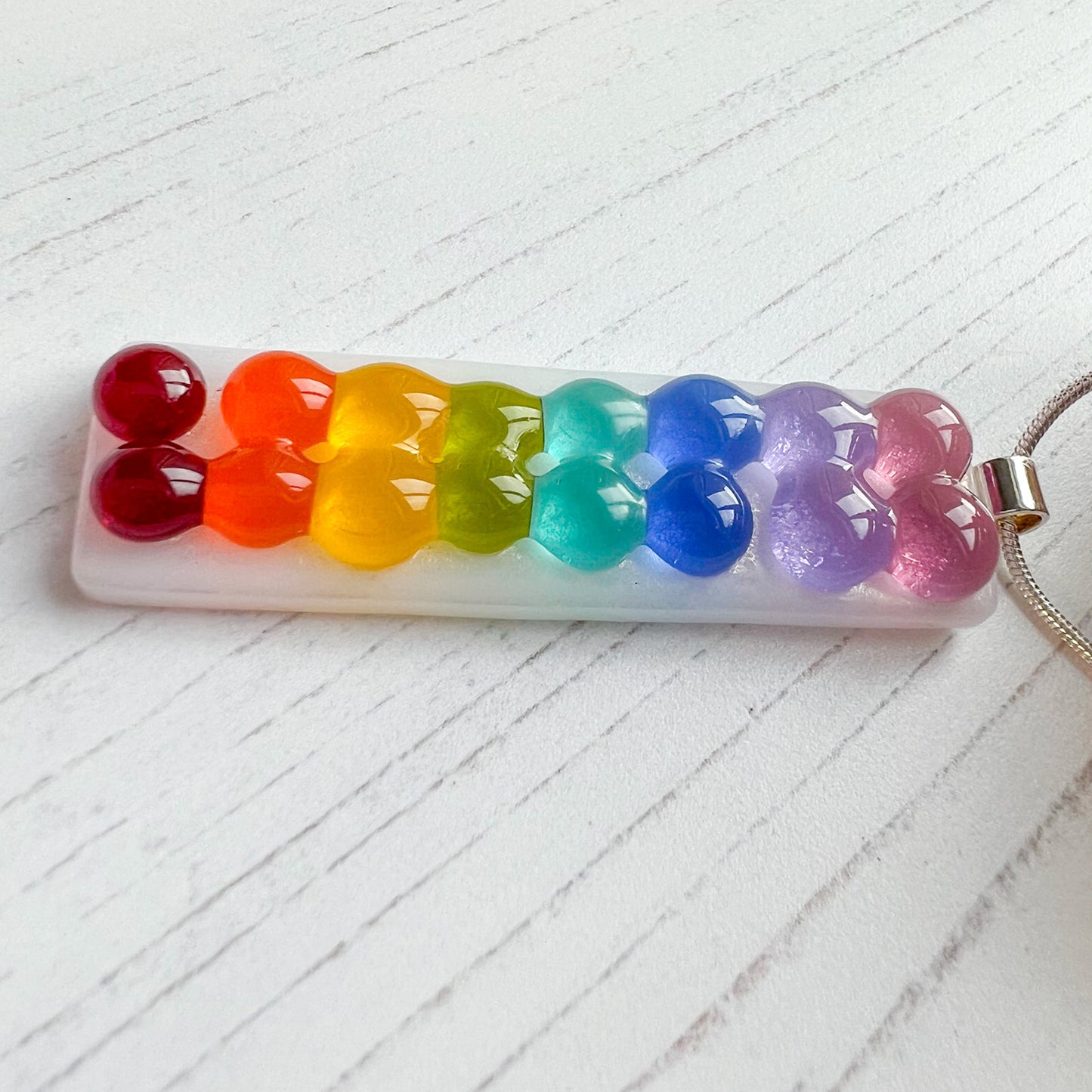Rainbow Bubble Glass Necklace