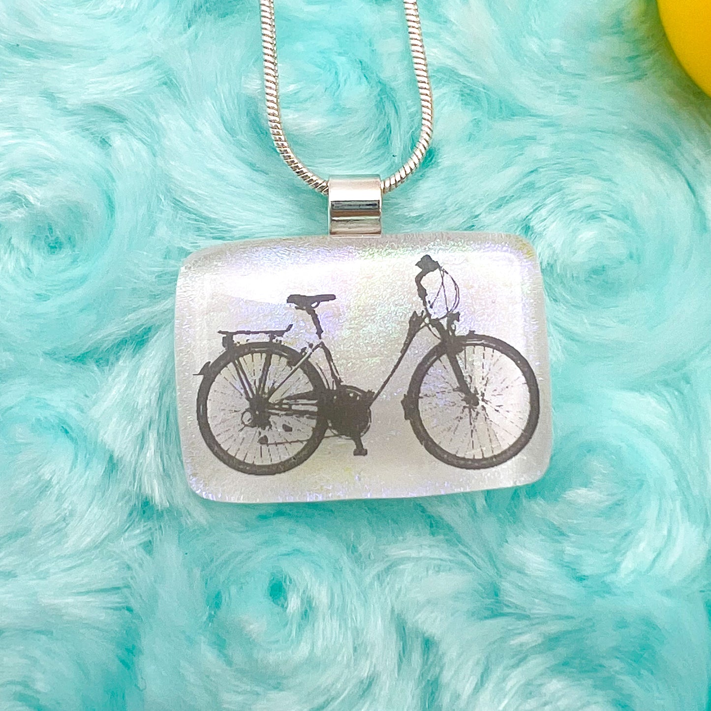 Bicycle Glass Necklace