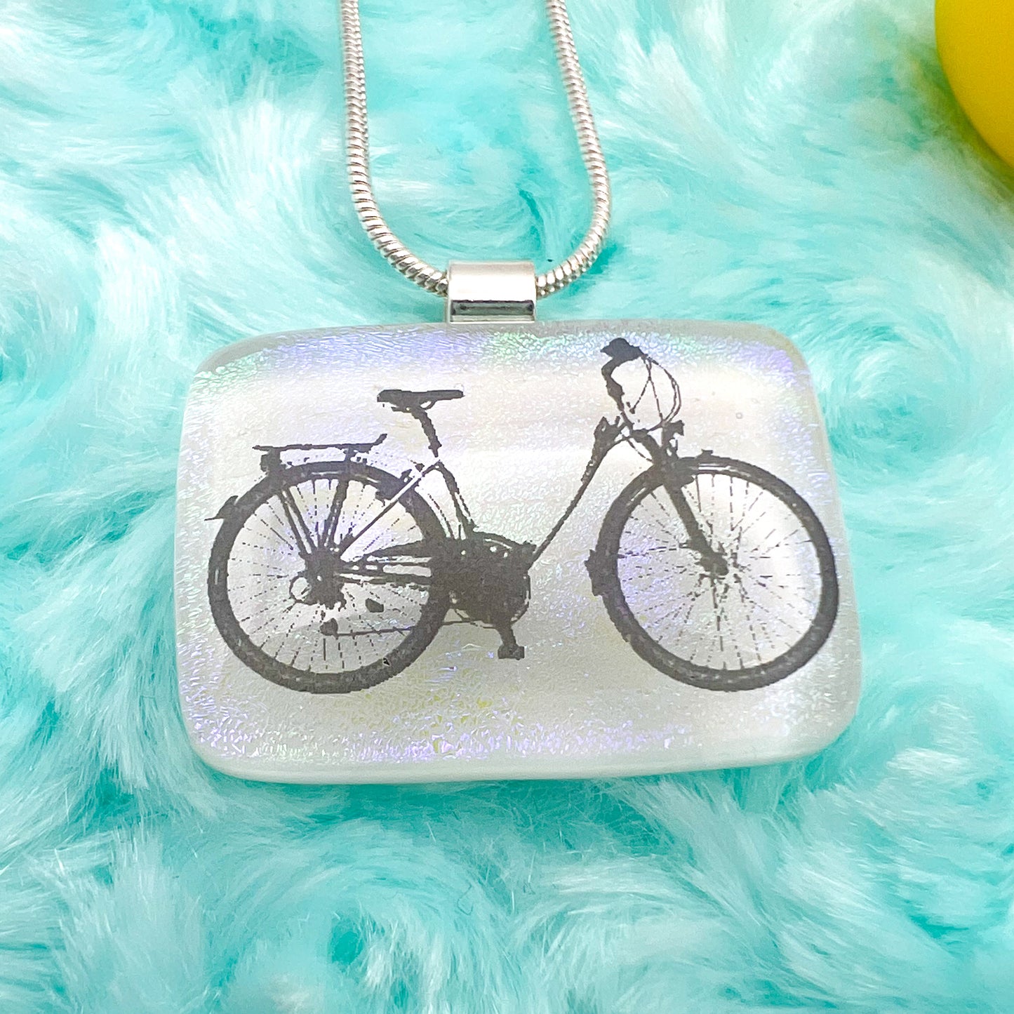 Bicycle Glass Necklace