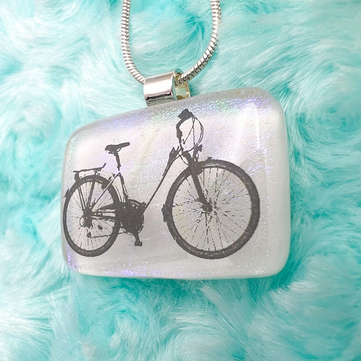 Bicycle Glass Necklace
