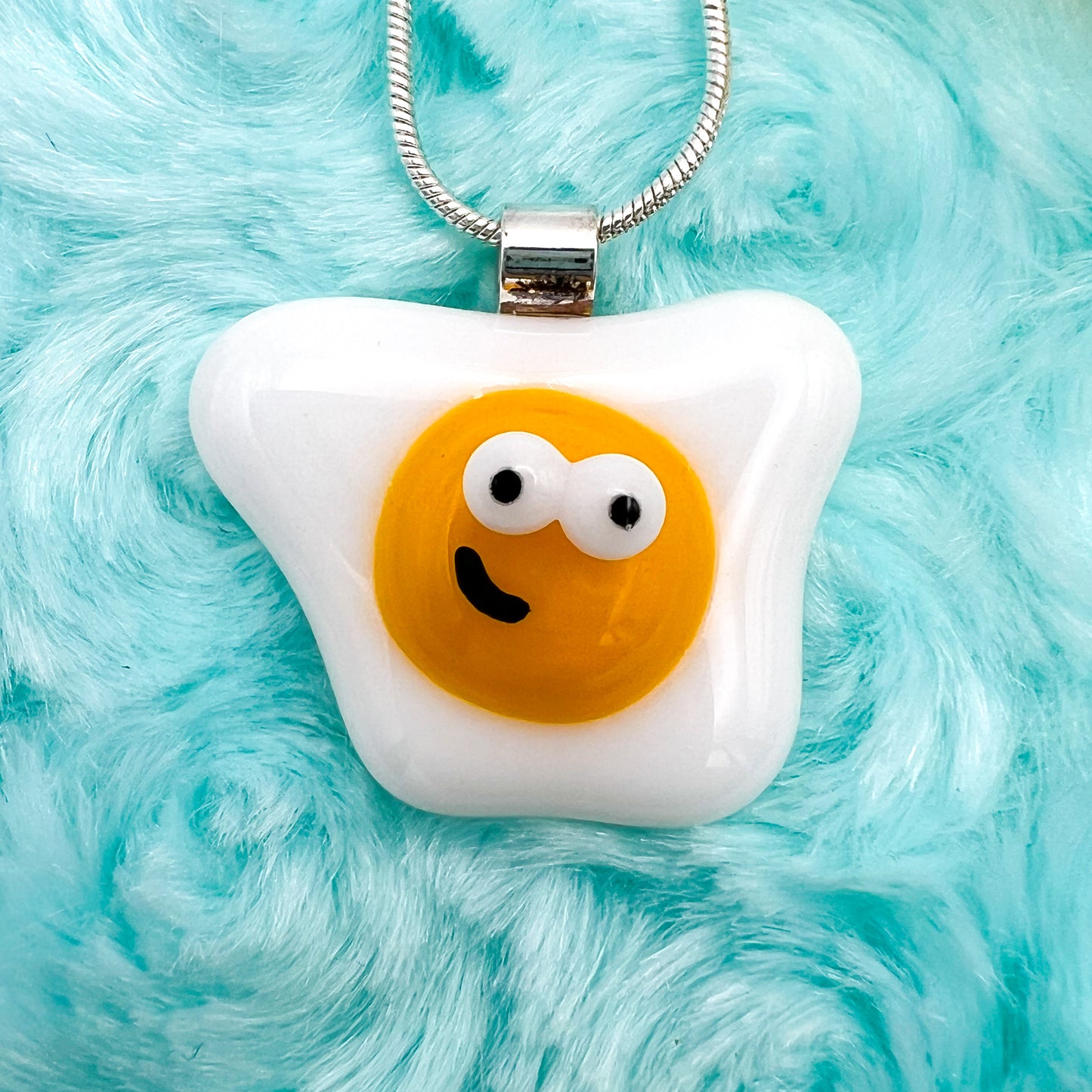 Fried Eggy Glass Necklace