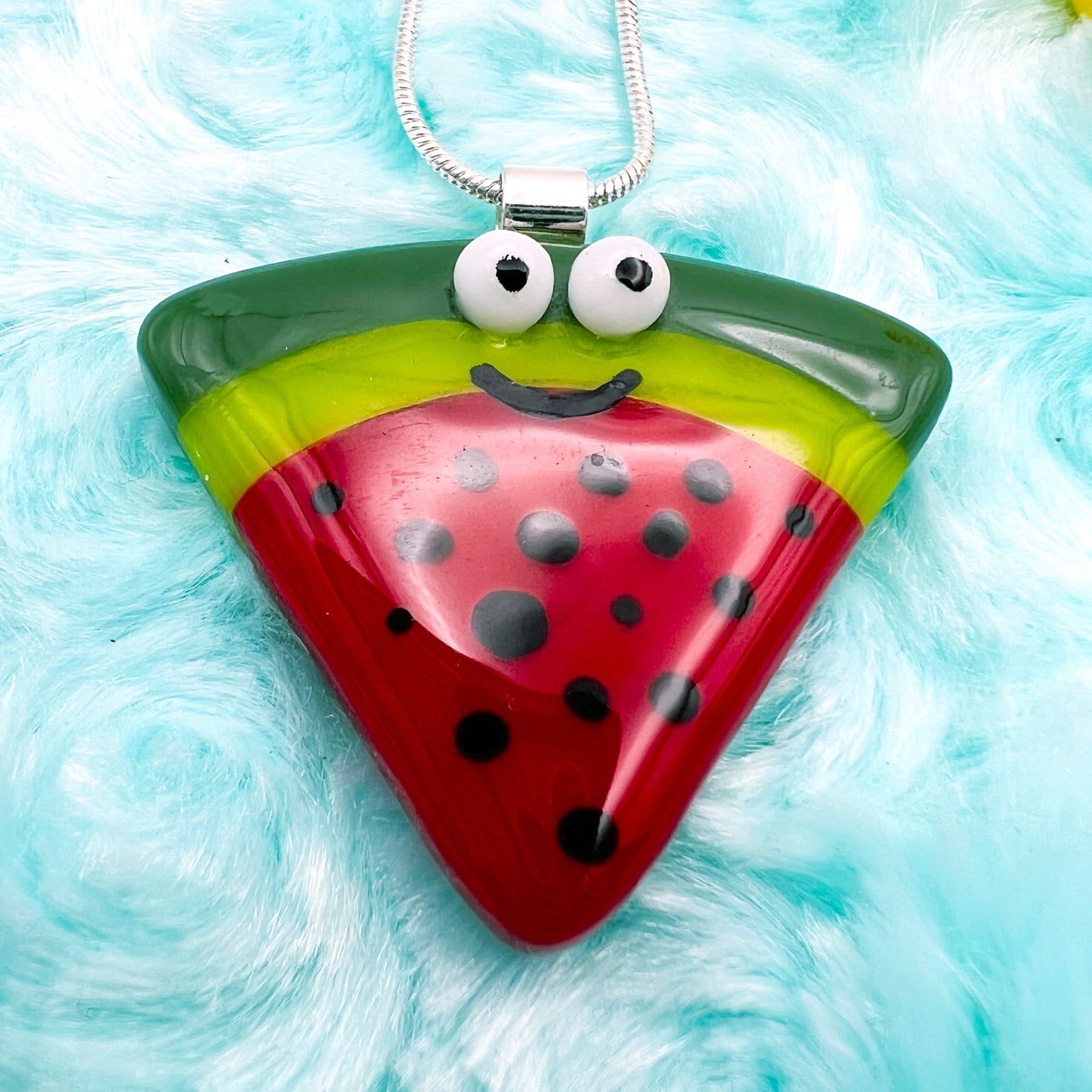 Cute Watermelon Glass Necklace