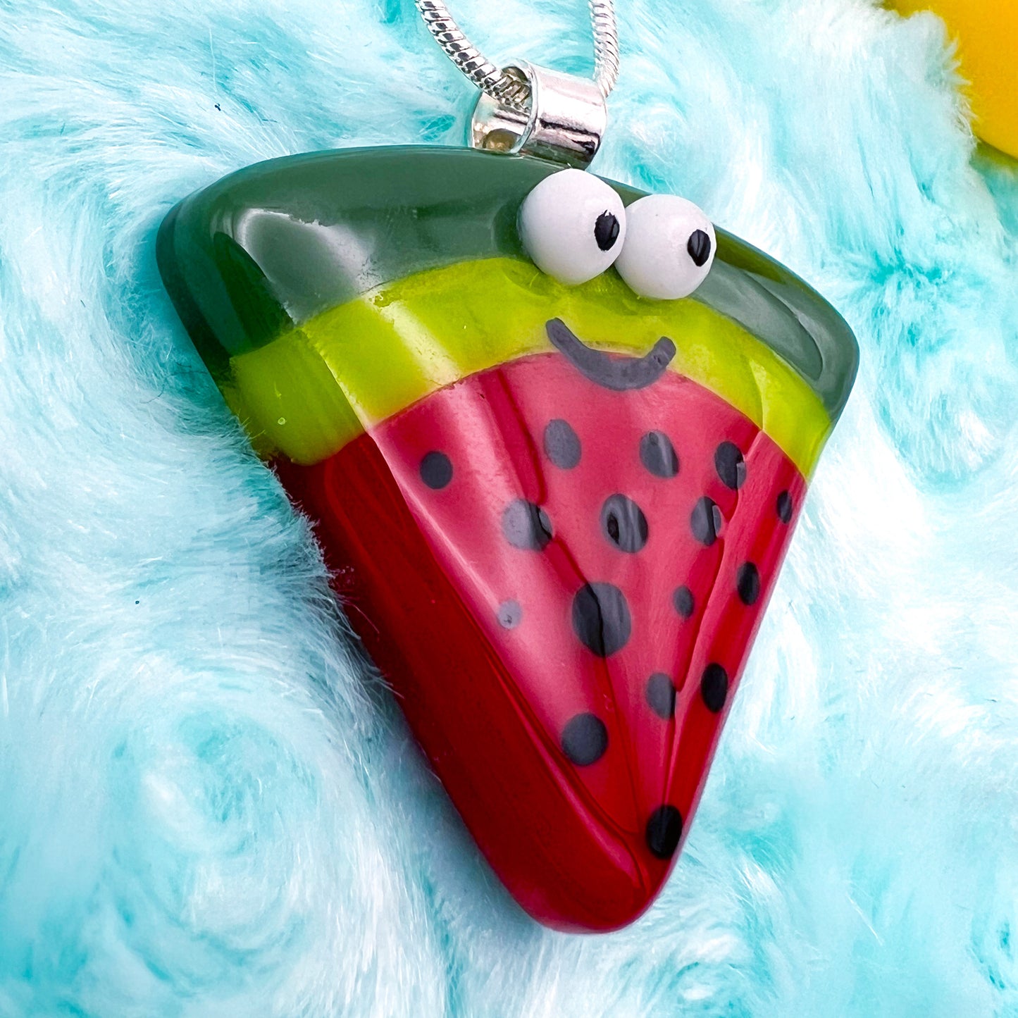 Cute Watermelon Glass Necklace