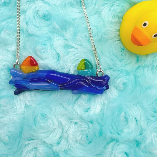 Boats on the Sea Glass Necklace