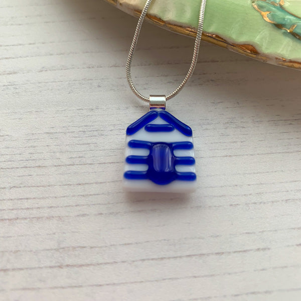 Blue Beach Hut Necklace