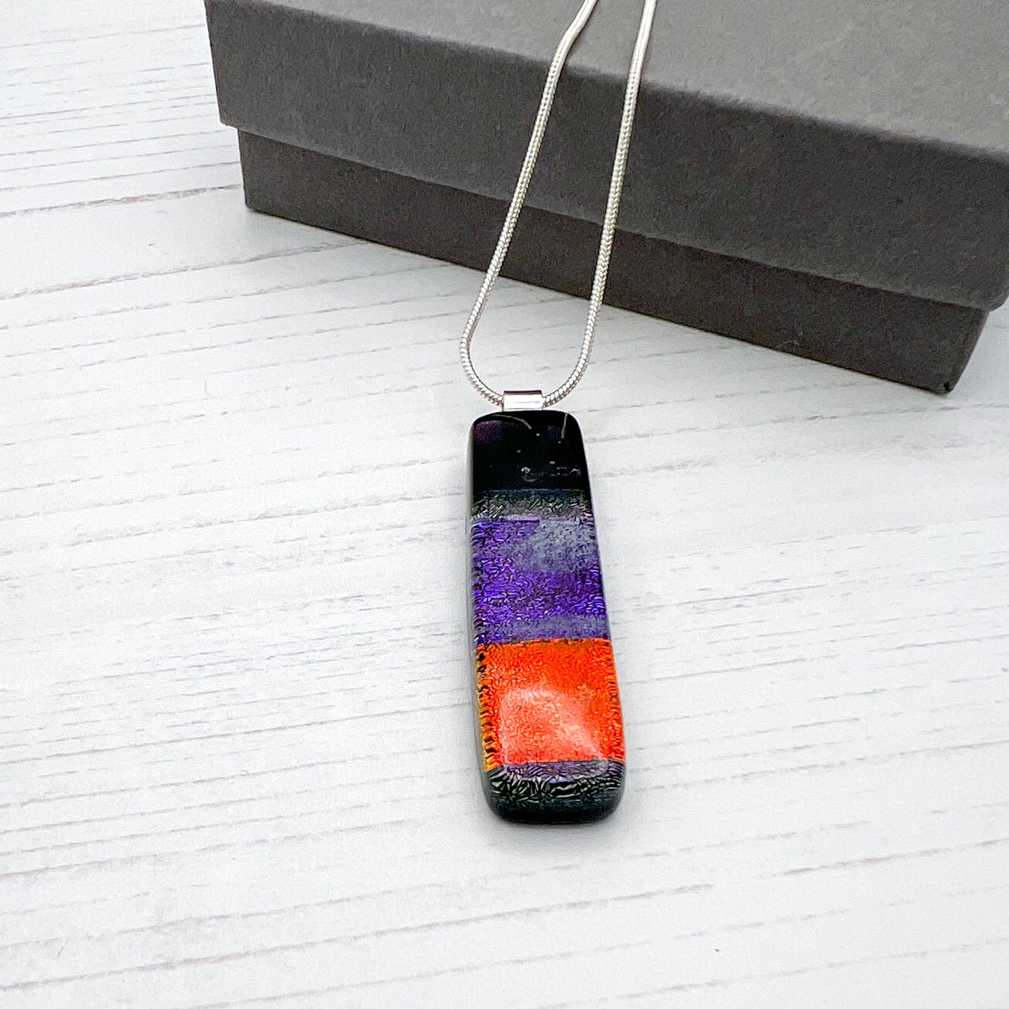 Classic Red Purple Glass Necklace