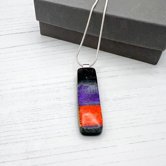 Classic Red Purple Glass Necklace