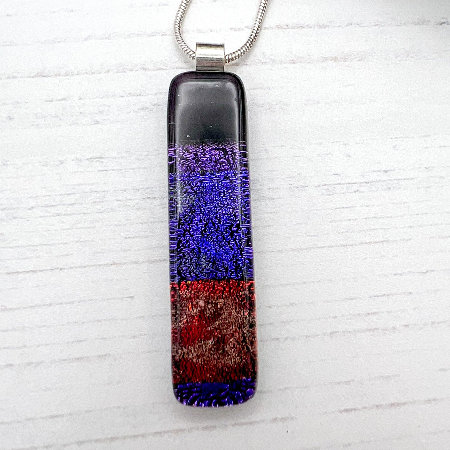 Classic Red Dichroic Glass Necklace
