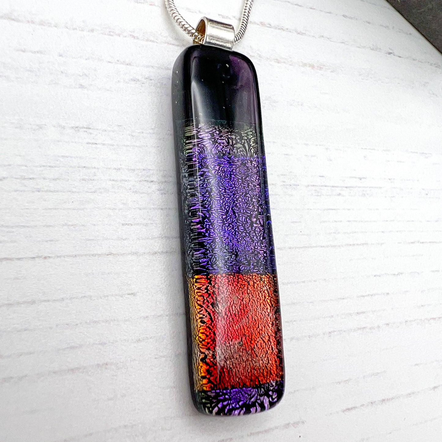 Classic Red Dichroic Glass Necklace
