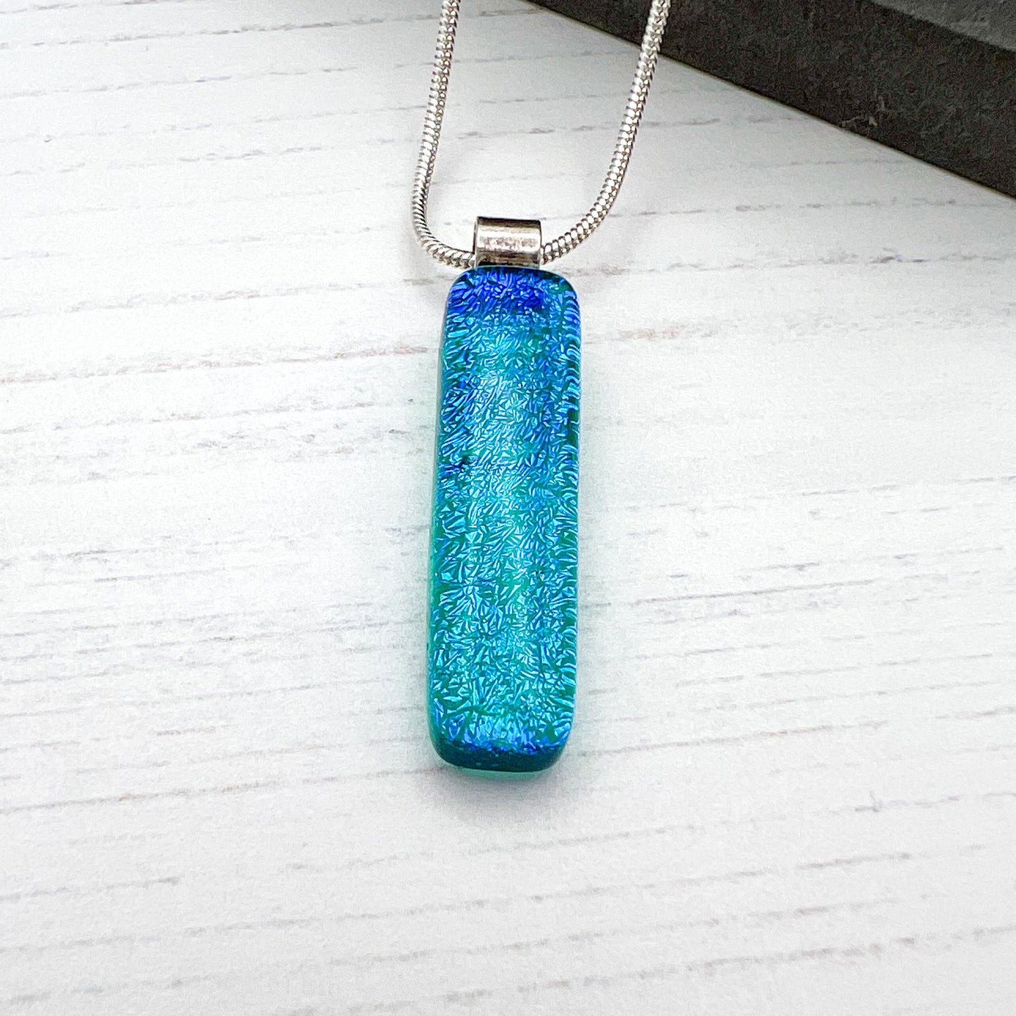 Blue Teal Glass Necklace