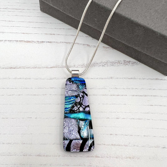 Ice Blue Glass Necklace