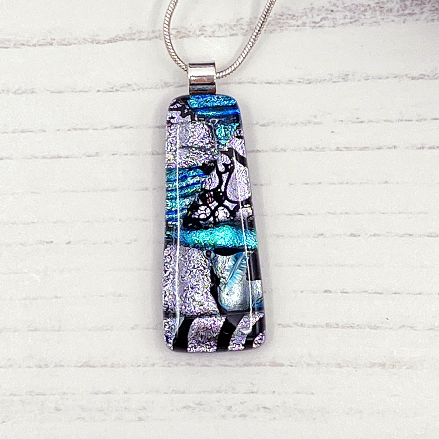 Ice Blue Glass Necklace