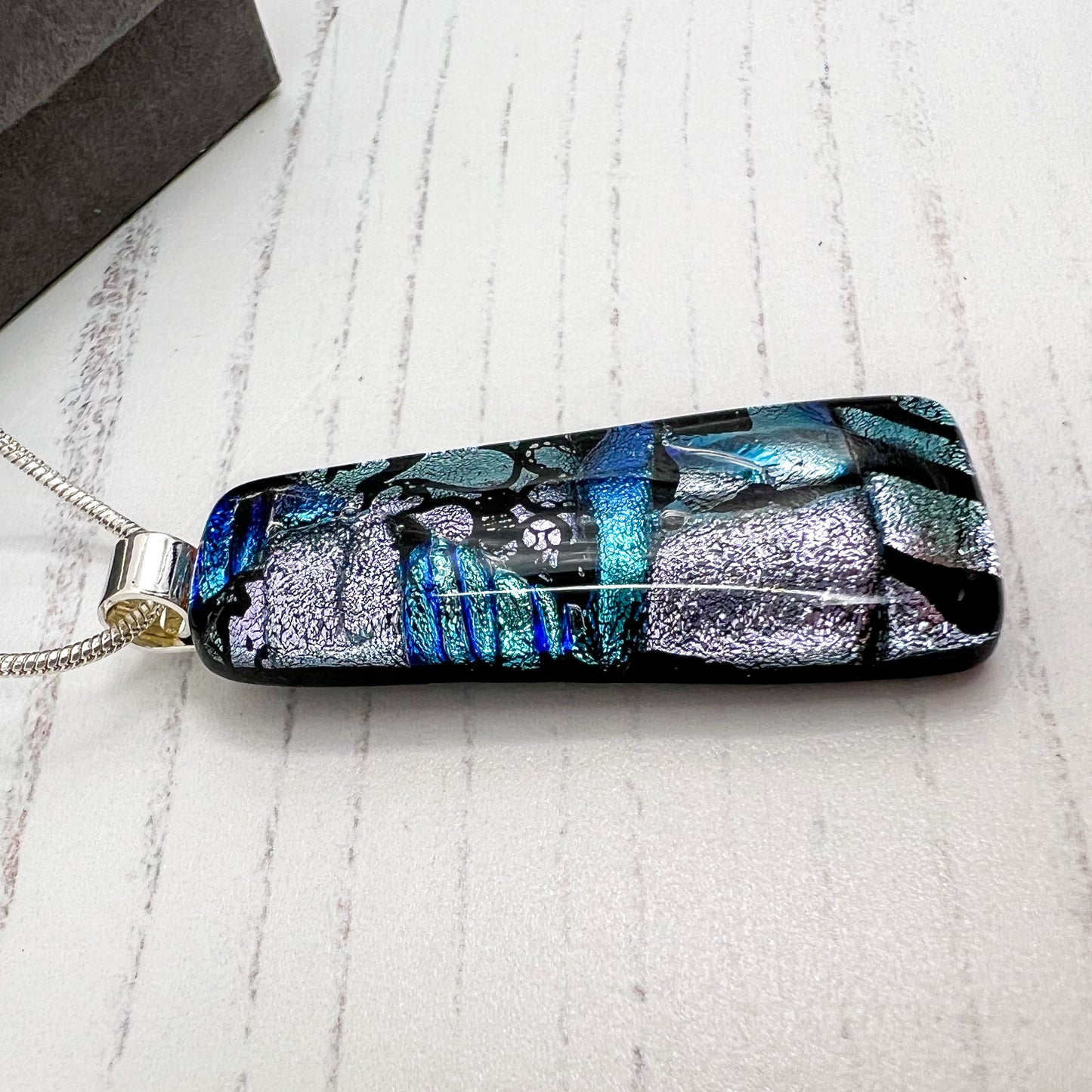 Ice Blue Glass Necklace