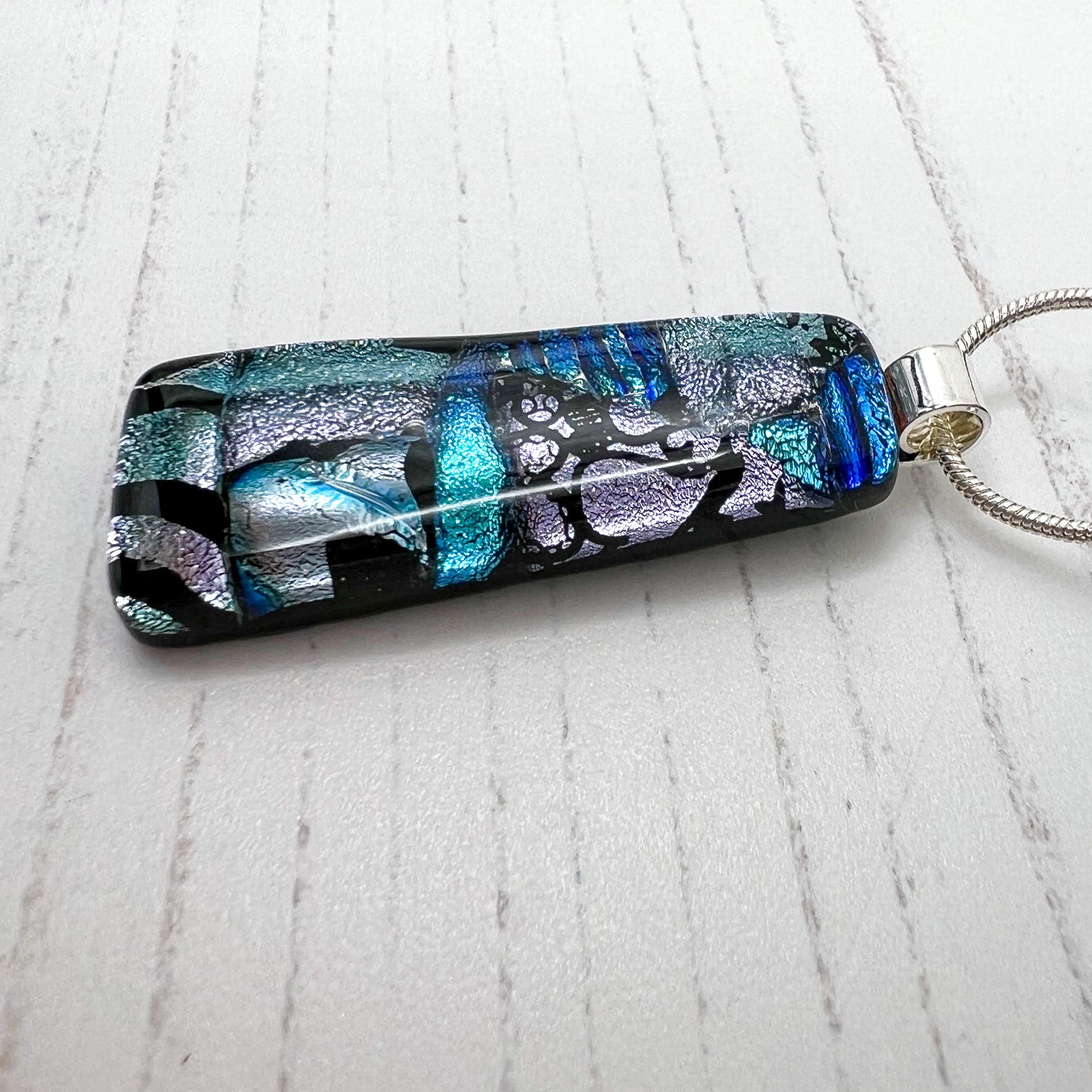 Ice Blue Glass Necklace