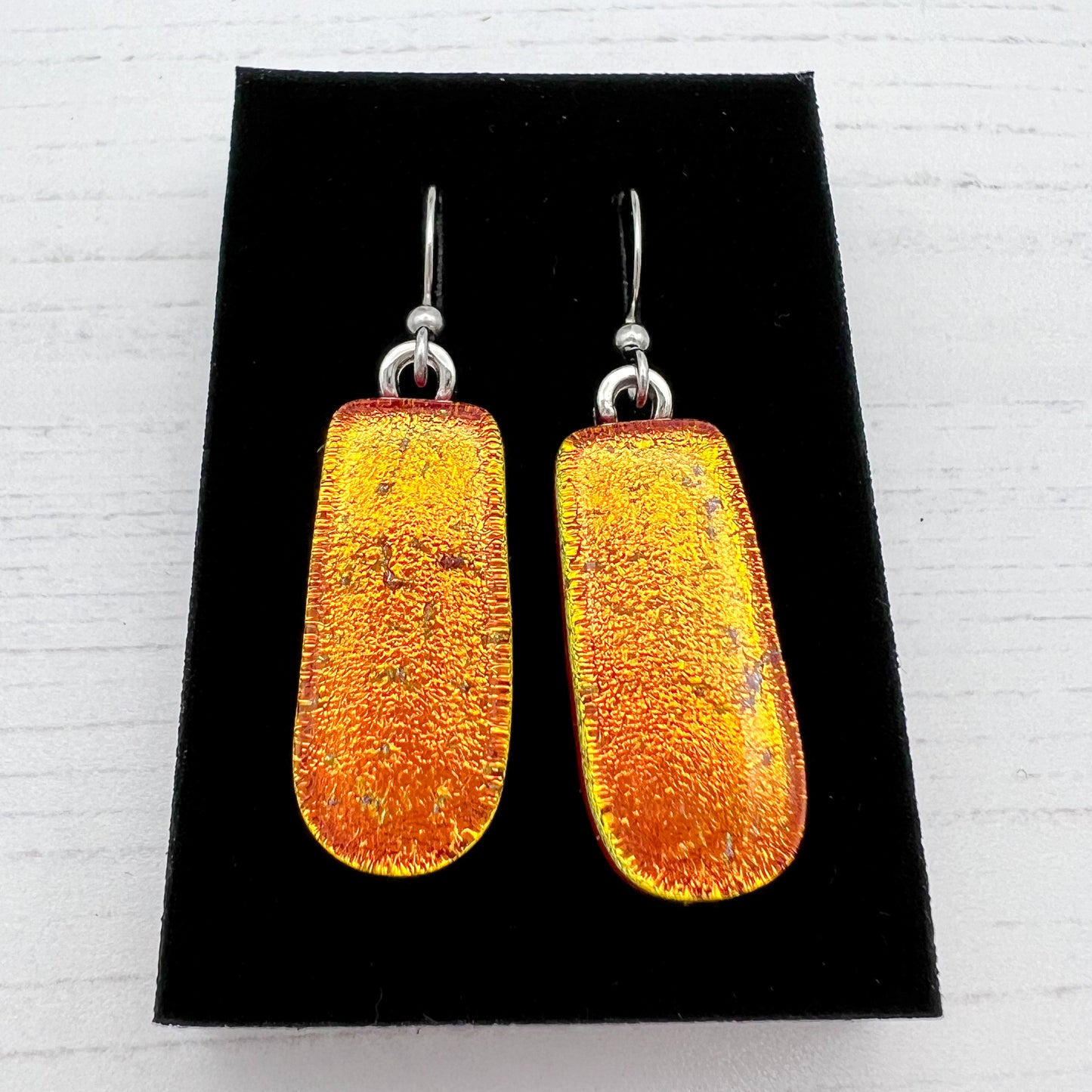 Bright Orange Glass Earrings