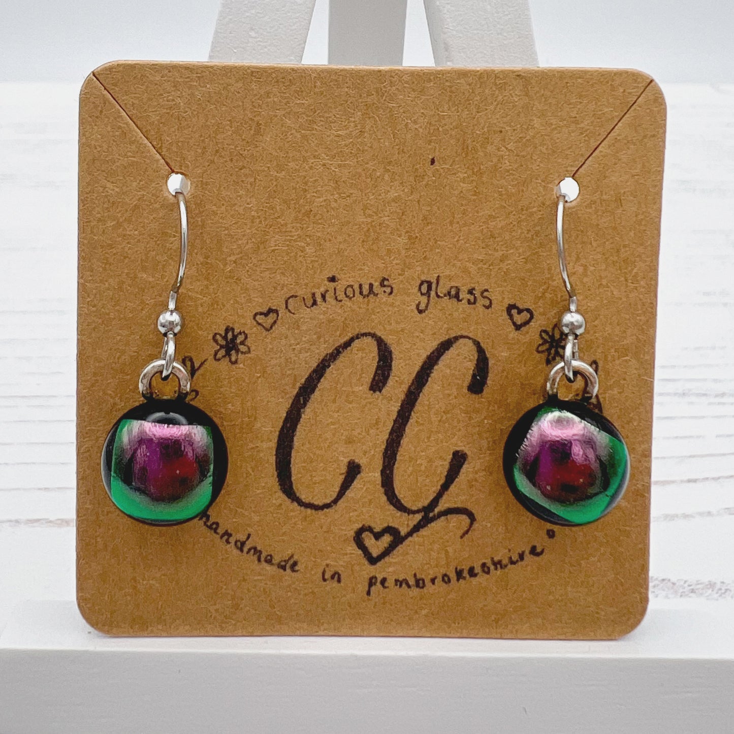 Shades of Pink & Purple Glass Earrings