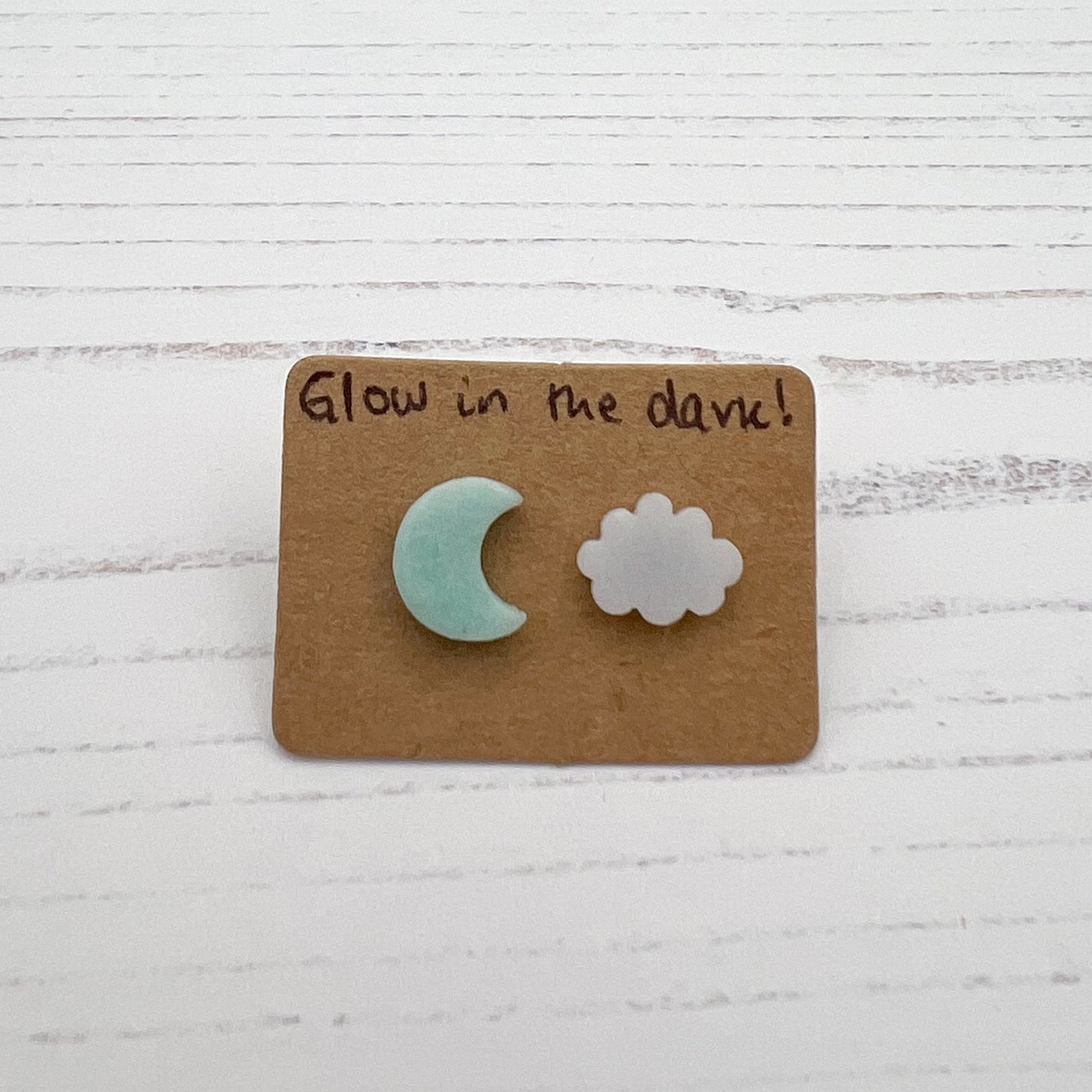 Moon and Clouds - Glow in the dark & White