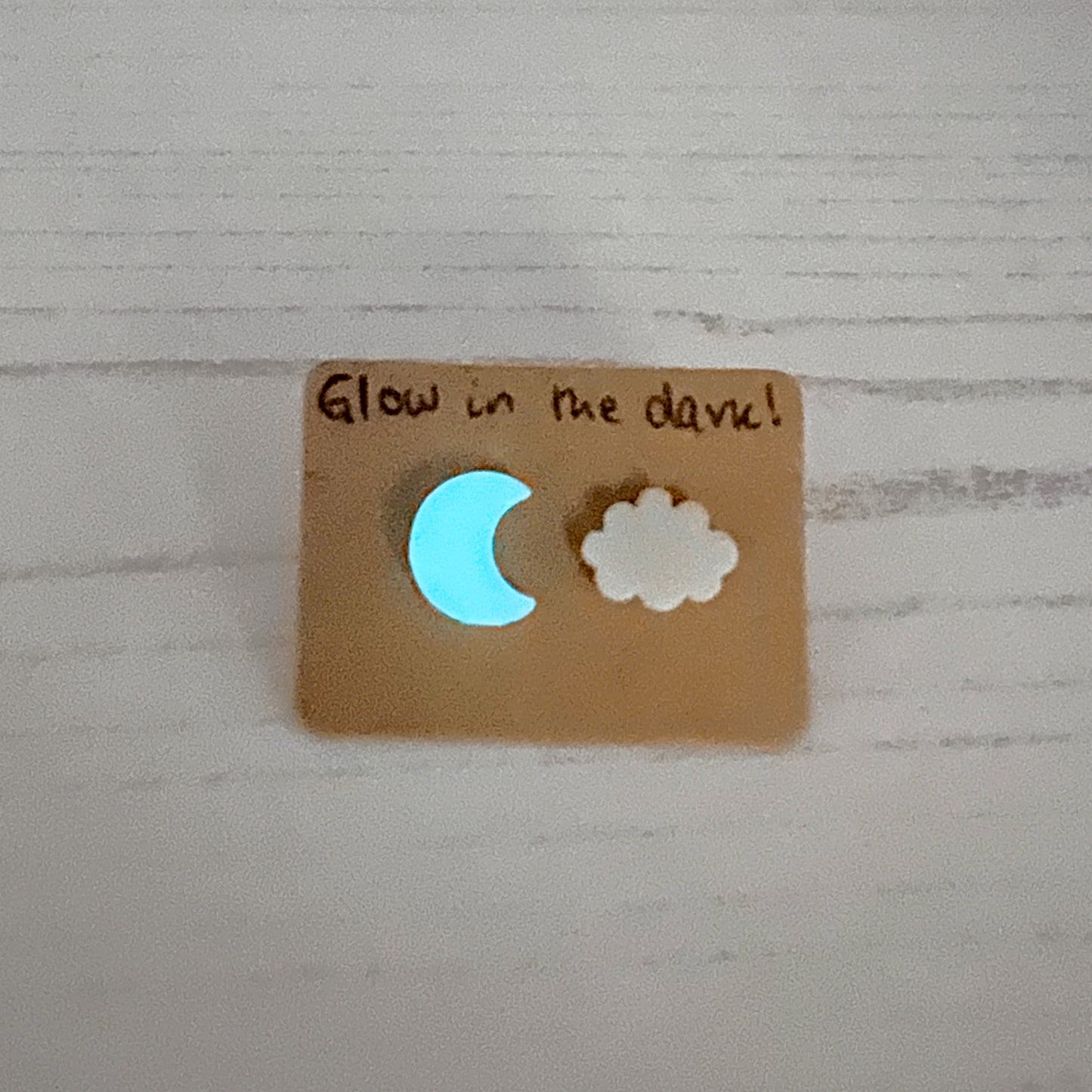 Moon and Clouds - Glow in the dark & White