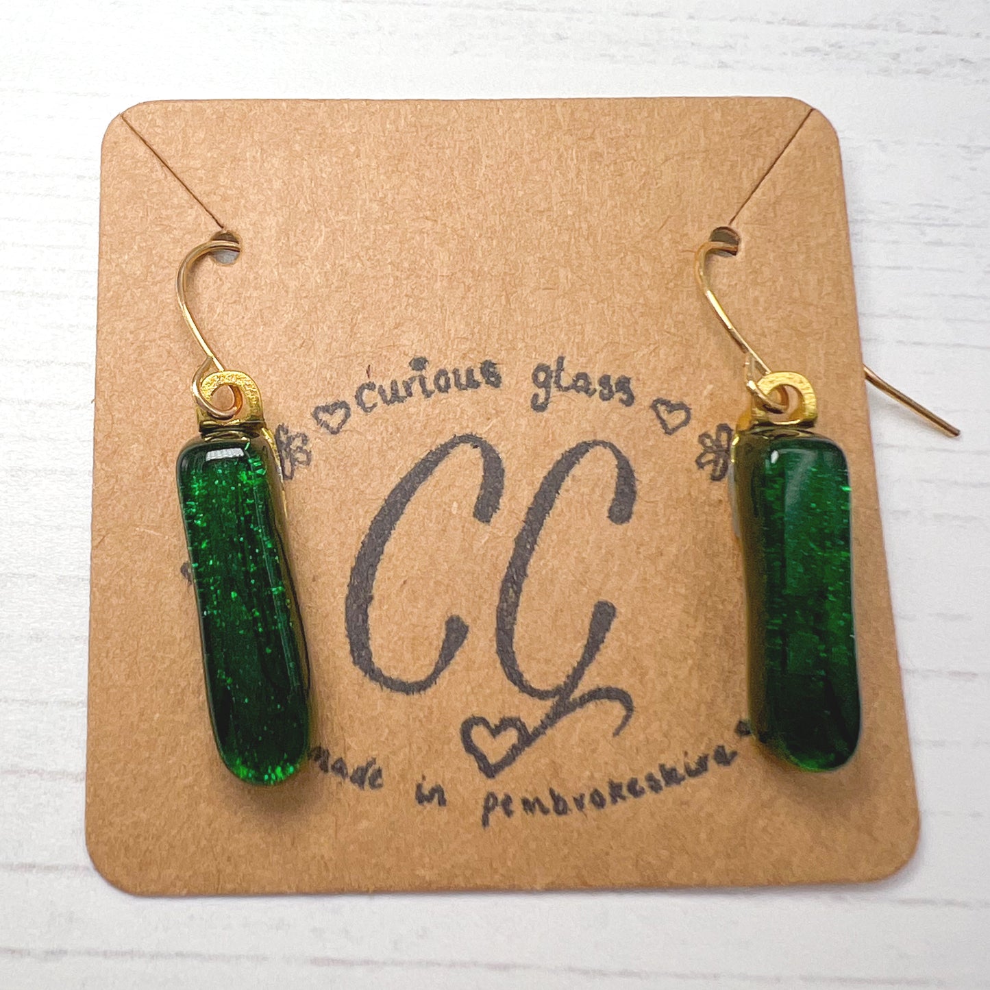 Shades of Green Glass Earrings