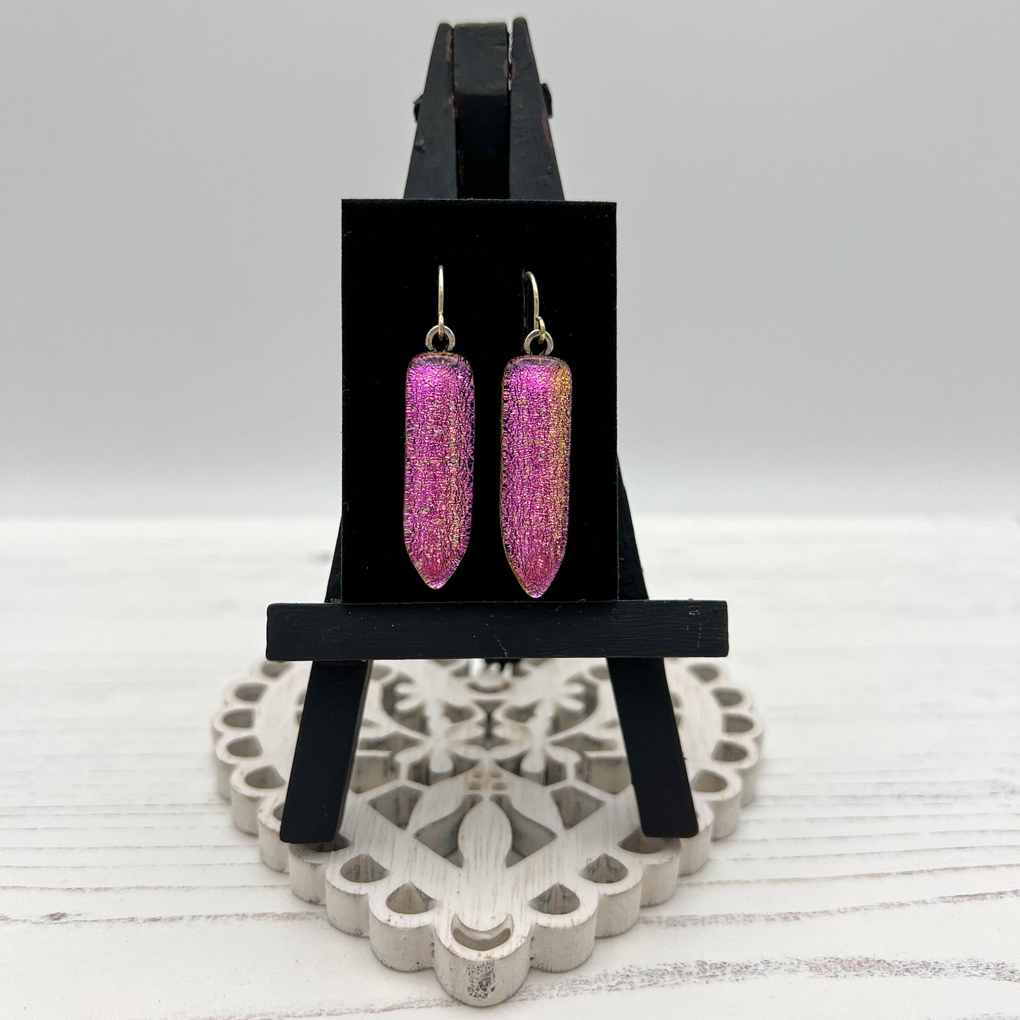 Pink Point Glass Earrings