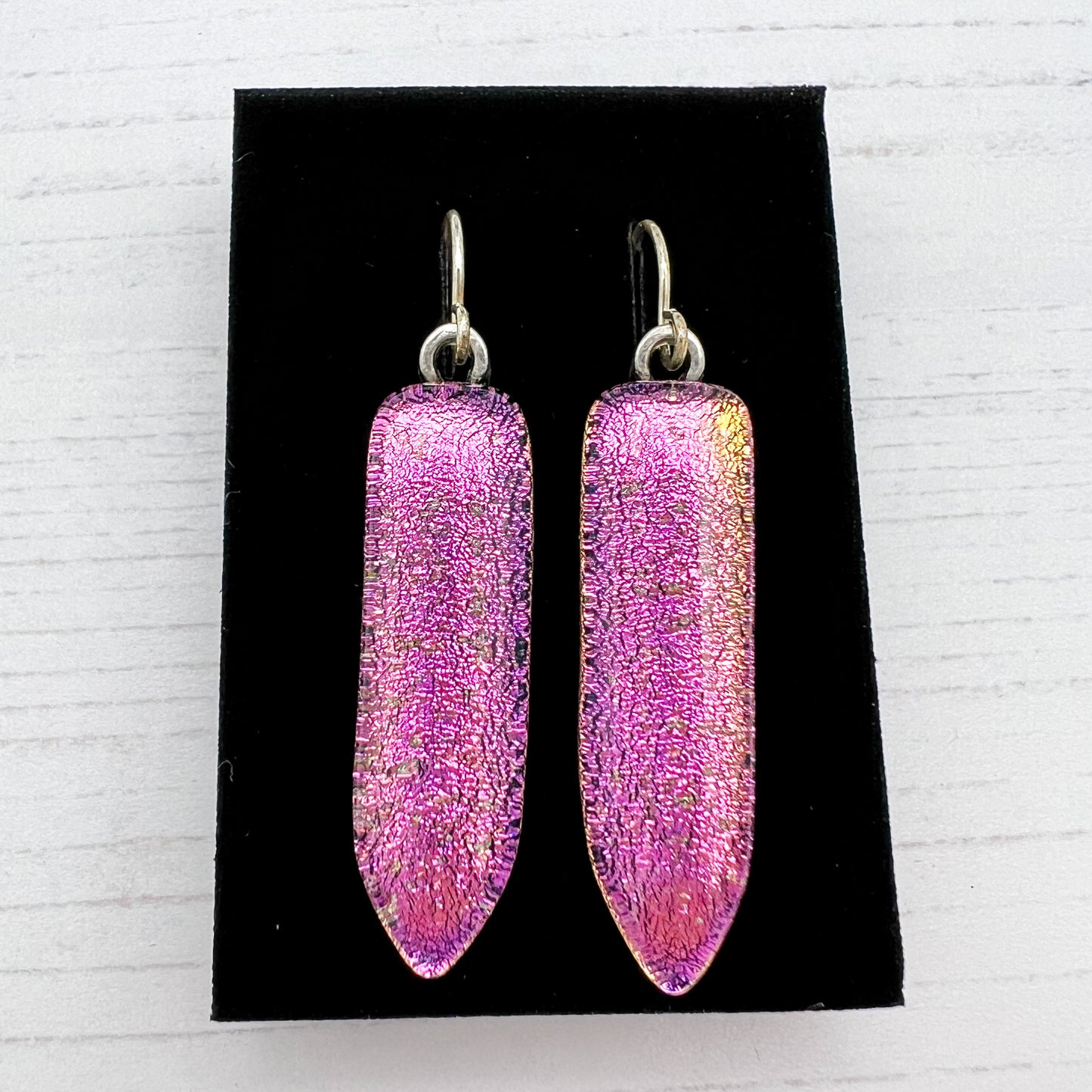 Pink Point Glass Earrings
